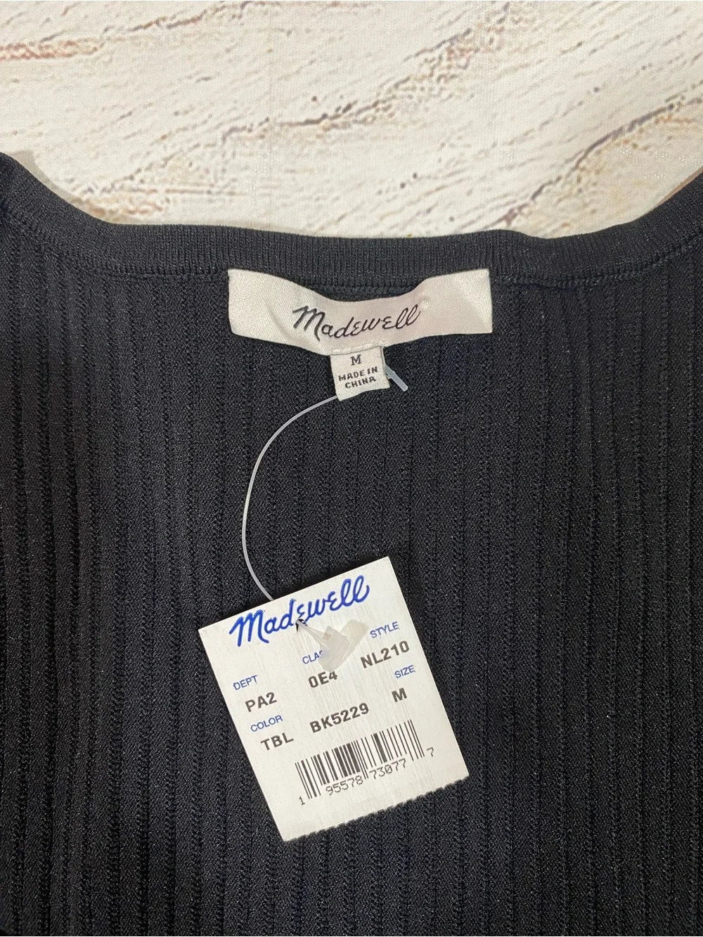 Madewell Ottoman Pullover Crop Black Ribbed Sweater Long Sleeve Medium - Picture 2 of 13